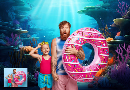 Mermaid Digital Backdrop Ocean Photography Backdrop Composite Background Composite Fairytale Photo Overlay Under The Sea Digital Backdrop