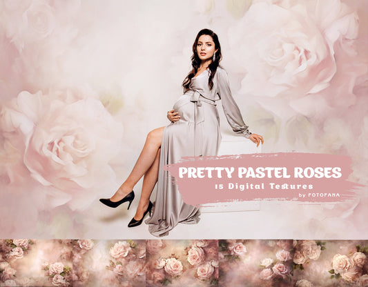 Pretty Pastel Roses Fine Art Floral Digital Backdrops Maternity Backdrop Overlay Photography Digital Background Overlays Photoshop Textures