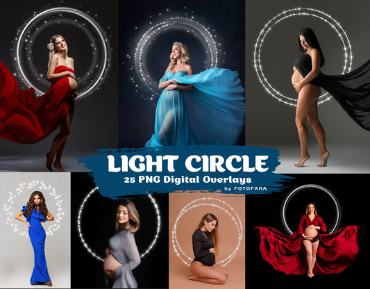 25 Light Circle Halo Maternity Overlays Halo Scrapbooking Clipart Photoshop Maternity Digital Backdrop Studio Ring Overlay Light Overlay PNG