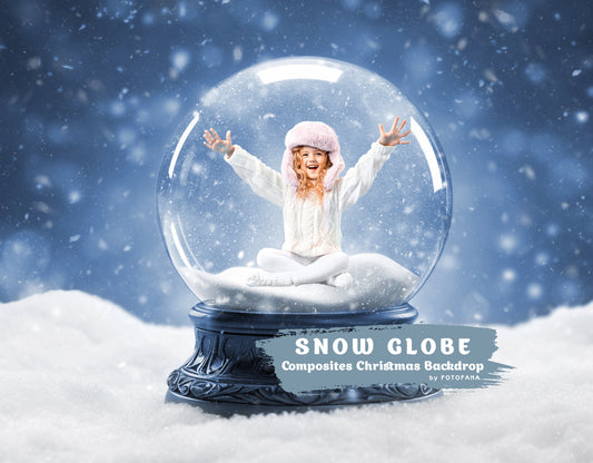 Snow Globe Background Composites Christmas Backdrop Photography Compositions Digital Winter Overlay Fantasy Holiday Digital Backdrop Snow