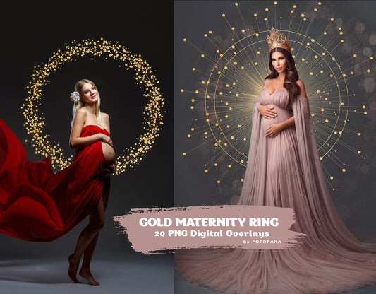 20 GOLD MATERNITY Ring PNG Overlays Halo Scrapooking Clipart Photoshop Digital Backdrop Studio Ring Overlay Maternity Golden Halo Background