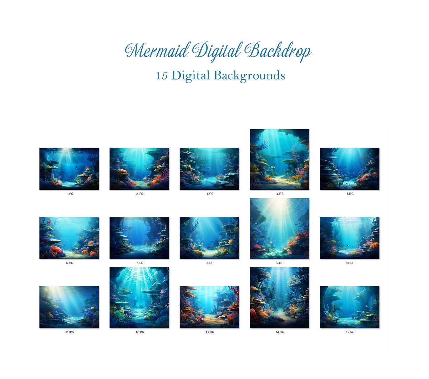 Mermaid Digital Backdrop Ocean Photography Backdrop Composite Background Composite Fairytale Photo Overlay Under The Sea Digital Backdrop