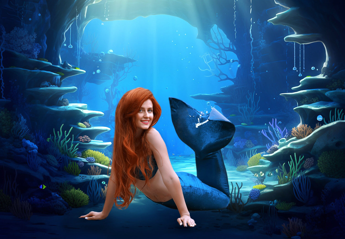 Mermaid Digital Backdrop Ocean Photography Backdrop Composite Background Composite Fairytale Photo Overlay Under The Sea Digital Backdrop