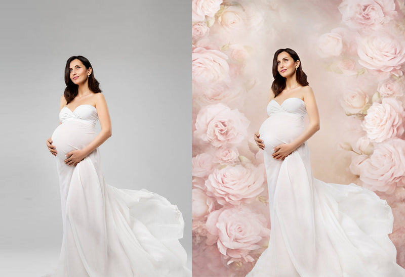 Pretty Pastel Roses Fine Art Floral Digital Backdrops Maternity Backdrop Overlay Photography Digital Background Overlays Photoshop Textures