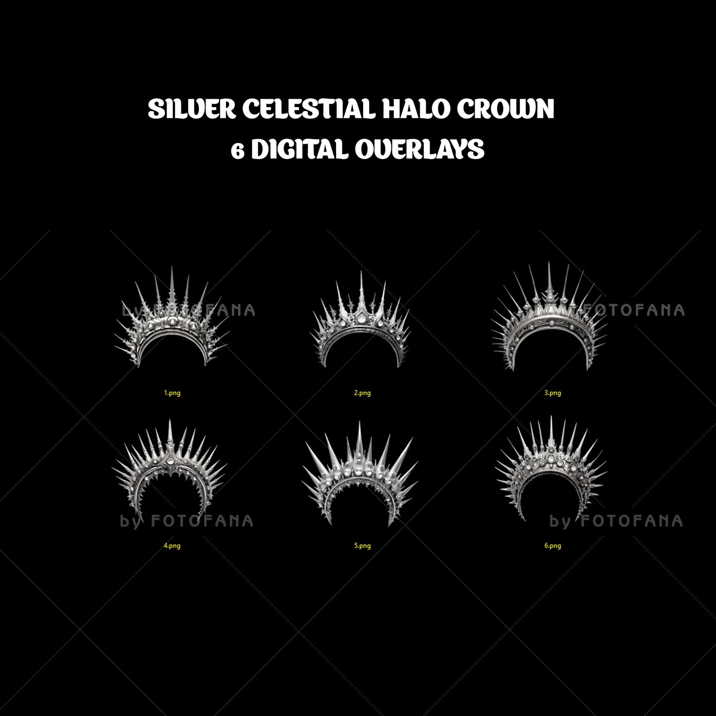 Celestial Halo Crown Overlays Crown Goddess Headpiece Celestial Spike Crown Digital Tiara Star Crown Photoshop Maternity Overlay Queen PNG