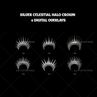 Celestial Halo Crown Overlays Crown Goddess Headpiece Celestial Spike Crown Digital Tiara Star Crown Photoshop Maternity Overlay Queen Png