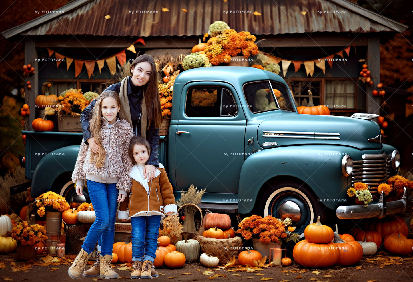 5 Autumn Digital Background Orange Truck Pumpkins Fall Digital Backdrop for Photography Instant Download Halloween Autumn Digital Backdrop