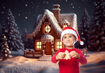 12 Gingerbread House Digital Backdrop Christmas Digital Backdrop Christmas Digital Background Fantasy Christmas Holiday Digital Backdrop JPG