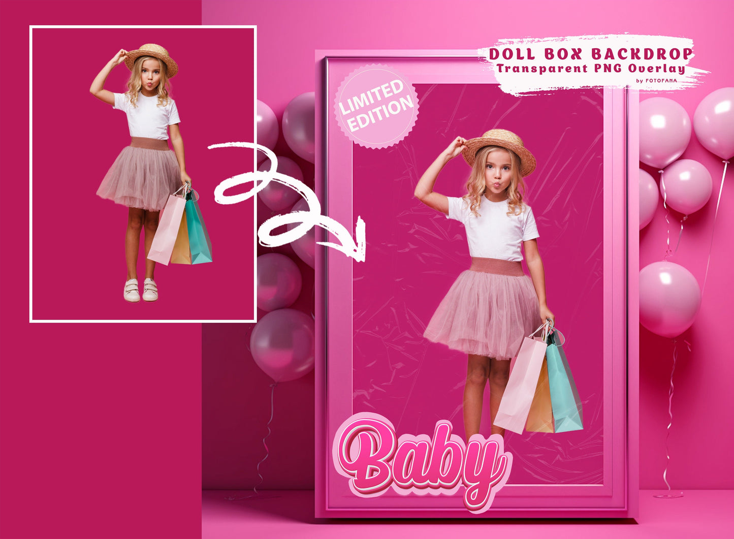Pink Box Backdrop Pink Doll Digital Background Photography Composite Fashion Doll Dream Doll Pink Box Newborn Pink Box Newborn Backdrop PNG