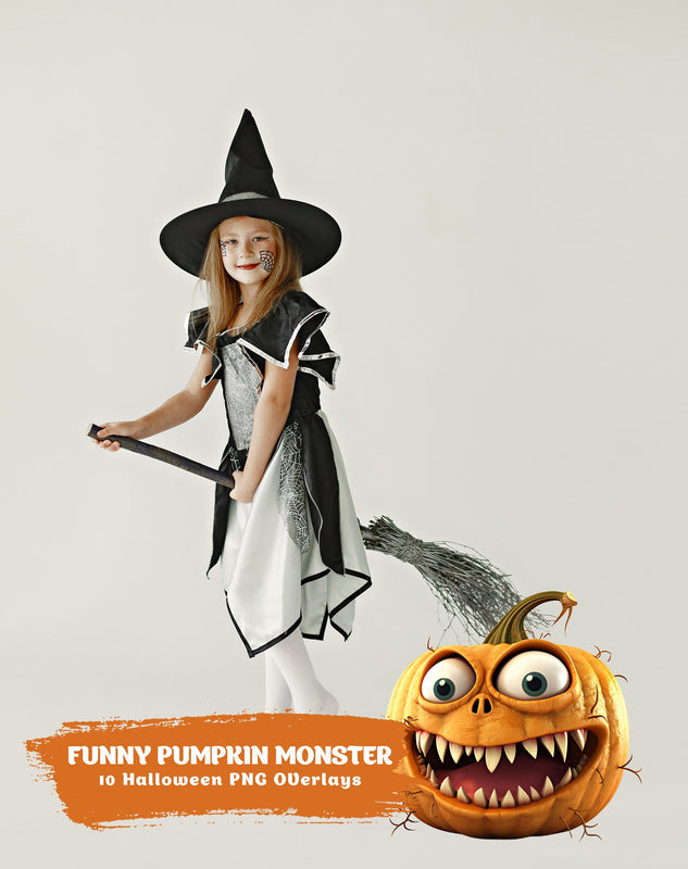 Halloween Pumpkin Clipart Digital Overlay PNG