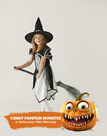 Halloween Pumpkin Clipart Digital Overlay PNG