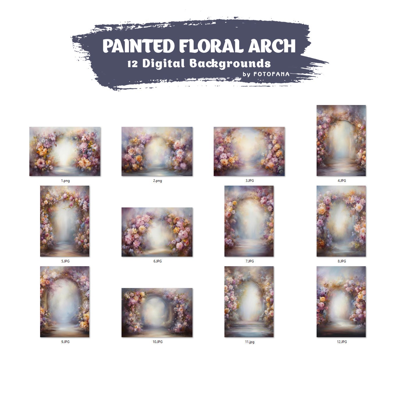 12 Floral Fine Art Portrait Texture Floral Digital Photography Background Maternity Digital Backdrop Maternity Textures Overlay Maternity