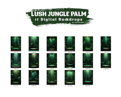 Lush Jungle Palm Digital Backdrops Tropical Backdrop Maternity Backdrop Overlays Studio Backdrop Fine Art Textures Photoshop Overlays Jpg