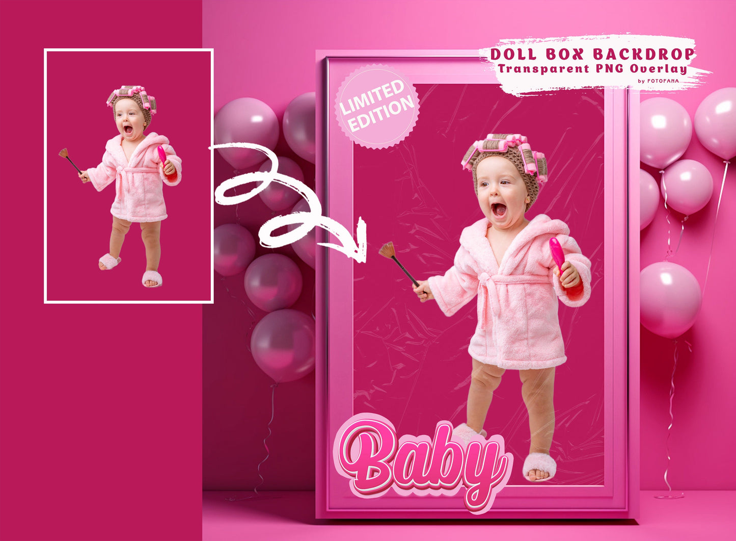 Pink Box Backdrop Pink Doll Digital Background Photography Composite Fashion Doll Dream Doll Pink Box Newborn Pink Box Newborn Backdrop PNG