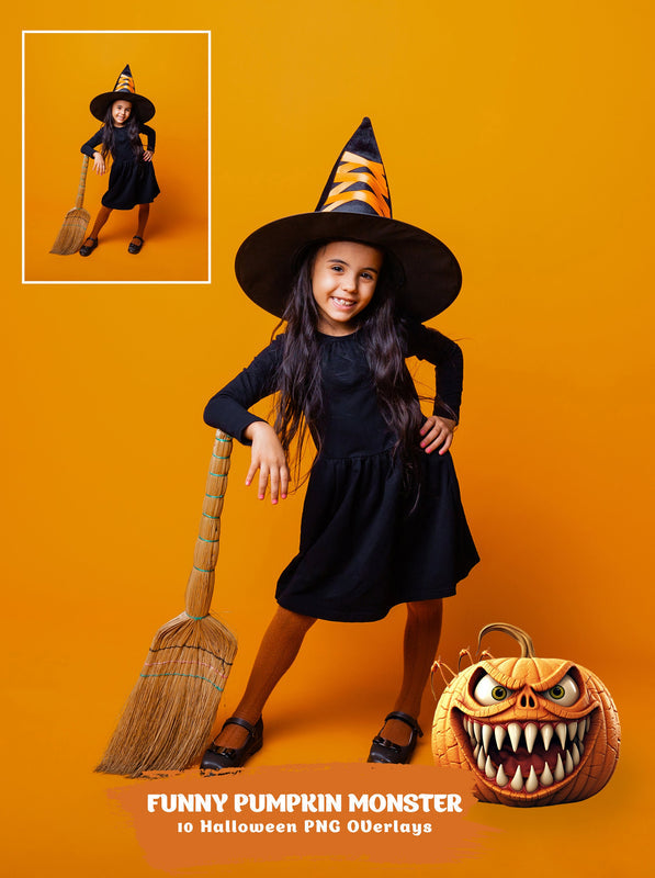 Halloween Pumpkin Clipart Digital Overlay PNG