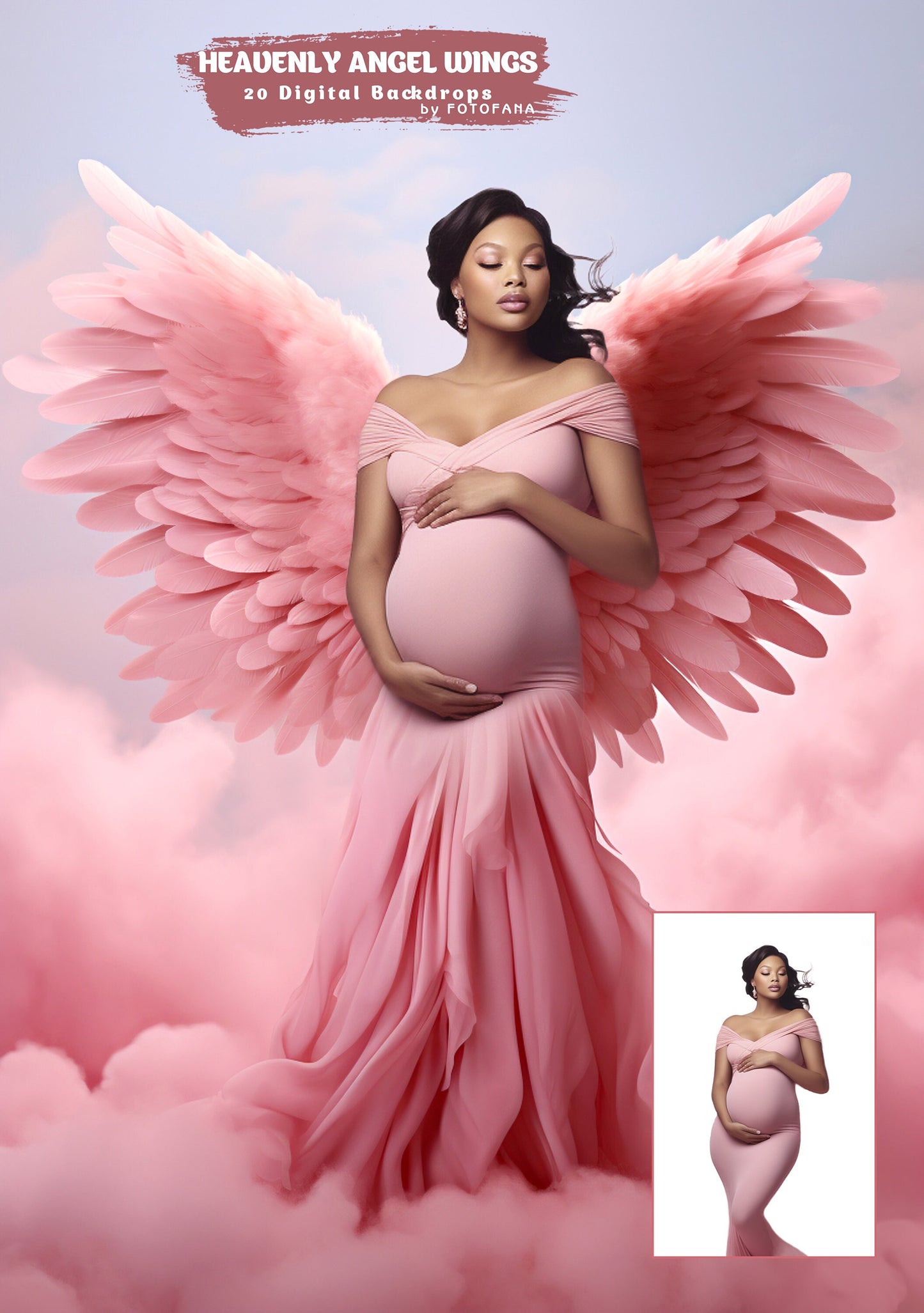 Angel Wings Digital Backgrounds Maternity Backdrop Overlays Studio Backdrops Photoshop Maternity Fine Art Textures Photoshop Overlays JPG