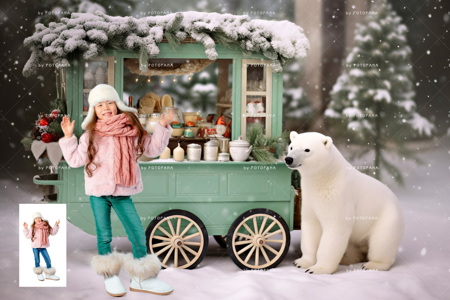 5 Christmas Digital Backdrop Photography Christmas Background Composite Polar Bear Hot Cocoa Bar Christmas Bear Winter Christmas Polar Bear