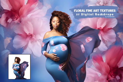 37 Floral Fine Art Textures Floral Digital Backdrops Maternity Backdrop Overlay Photography Digital Background Overlays Photoshop Textures