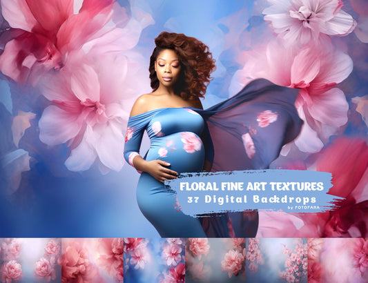 37 Floral Fine Art Textures Floral Digital Backdrops Maternity Backdrop Overlay Photography Digital Background Overlays Photoshop Textures