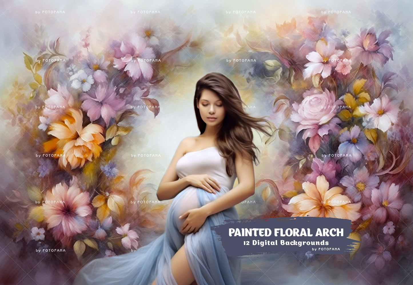 12 Floral Fine Art Portrait Texture Floral Digital Photography Background Maternity Digital Backdrop Maternity Textures Overlay Maternity