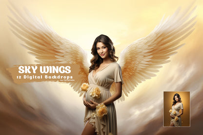 12 Angel Wings Digital Background Maternity Backdrop Overlays Backdrop Photoshop Maternity Fine Art Textures Photoshop Digital Backdrop JPG