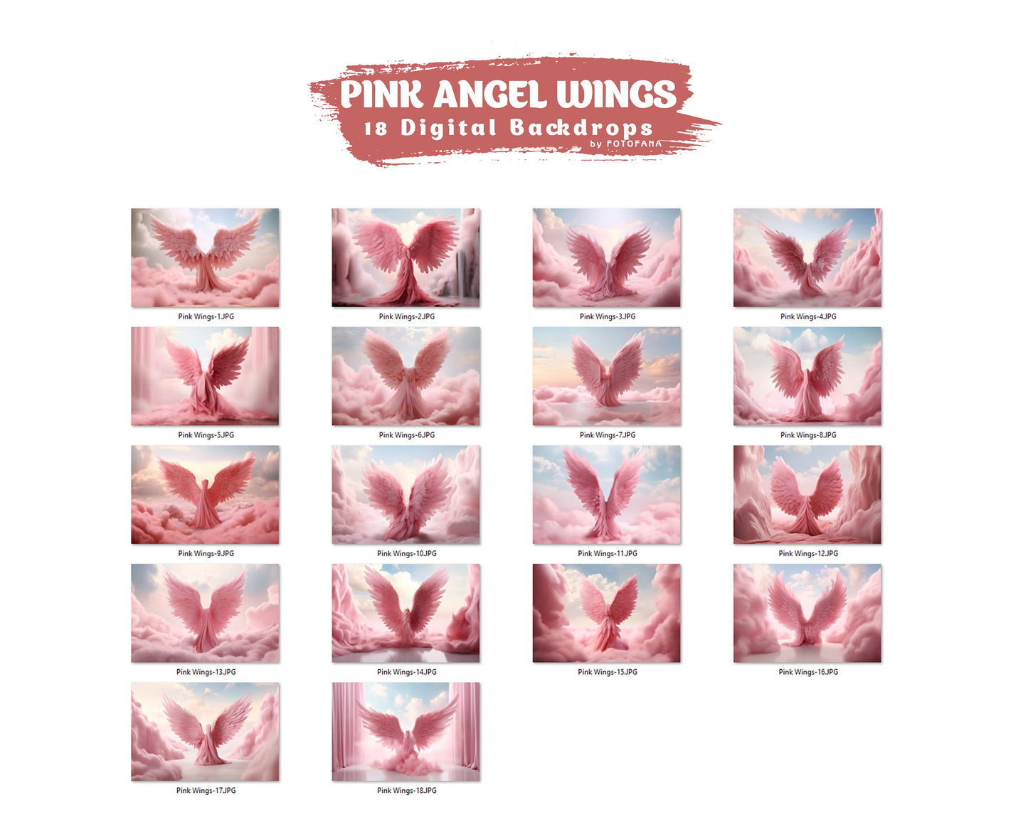 Angel Wings Digital Backgrounds Maternity Backdrop Overlays Studio Backdrops Photoshop Maternity Fine Art Textures Photoshop Pink Wings