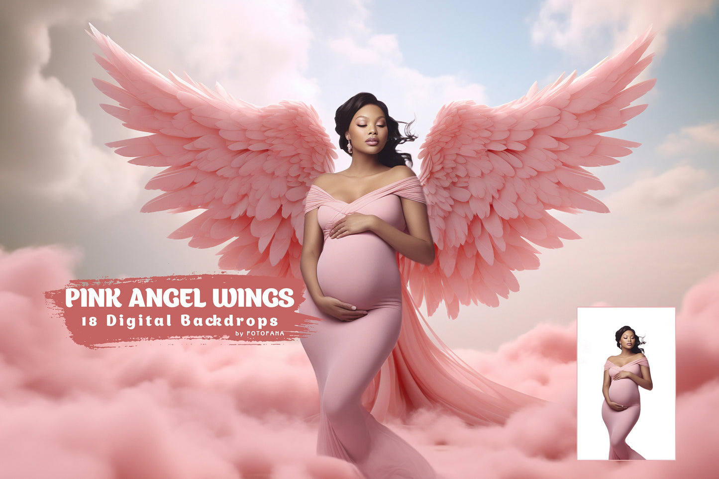 Angel Wings Digital Backgrounds Maternity Backdrop Overlays Studio Backdrops Photoshop Maternity Fine Art Textures Photoshop Pink Wings