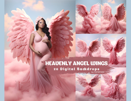 Angel Wings Digital Backgrounds Maternity Backdrop Overlays Studio Backdrops Photoshop Maternity Fine Art Textures Photoshop Overlays JPG