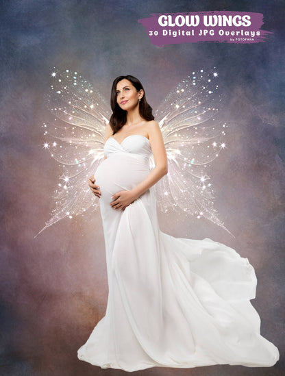 30 Glitter Wings Fairy Wings Digital Overlays Maternity Backdrop Overlays Studio Backdrops Photoshop Maternity Fine Art Textures Overlays
