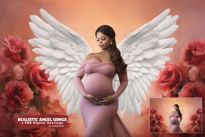 Angel Wings Overlay Maternity Digital Backdrop Overlay Studio Photoshop Overlays Photoshop Matrernity Digital Backdrops For Photography Png