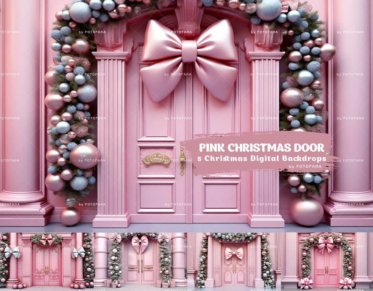 5 Christmas Digital Background Pink Christmas Digital Backdrop Holiday Phogtography Overlay for kids Toddlers Pets Christmas Backdrop JPG