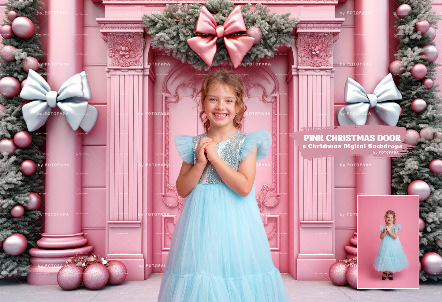 5 Christmas Digital Background Pink Christmas Digital Backdrop Holiday Phogtography Overlay for kids Toddlers Pets Christmas Backdrop JPG