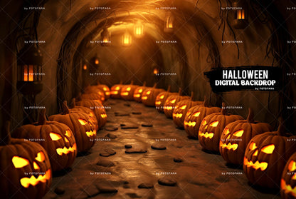 Creepy Jack‑O‑Lantern Halloween Backdrop