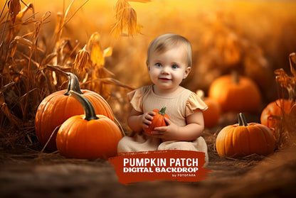 Pumpkin patch Halloween backdrop for fall photography