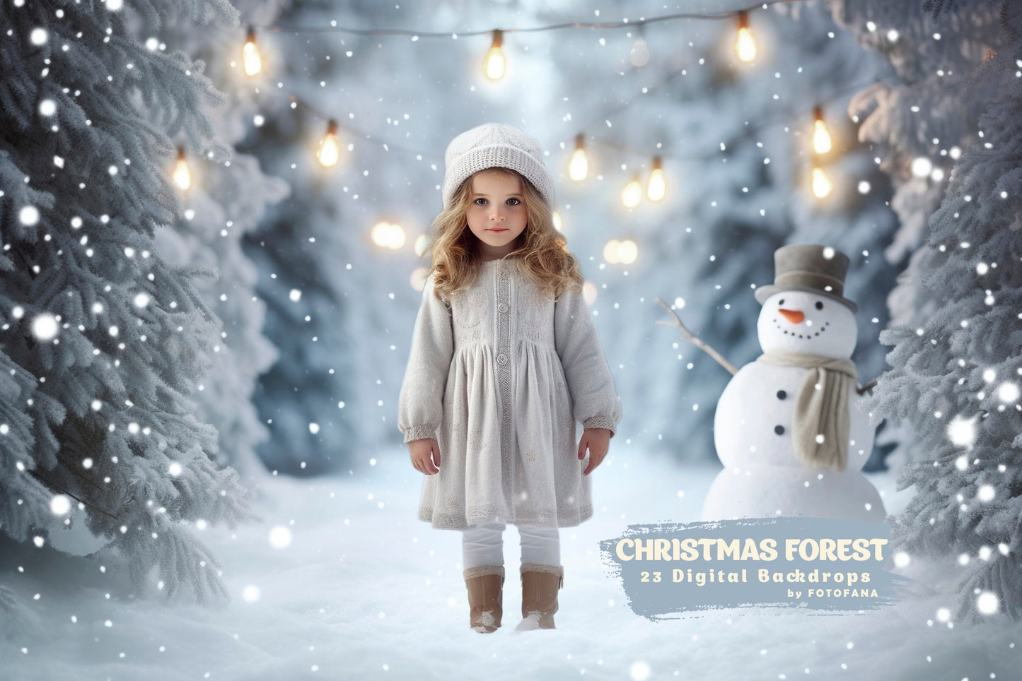 23 Christmas Forest Backdrop Winter Backdrop Christmas Snow Magic Forest Bokeh Digital Background Christmas Studio Digital Backdrop Overlays