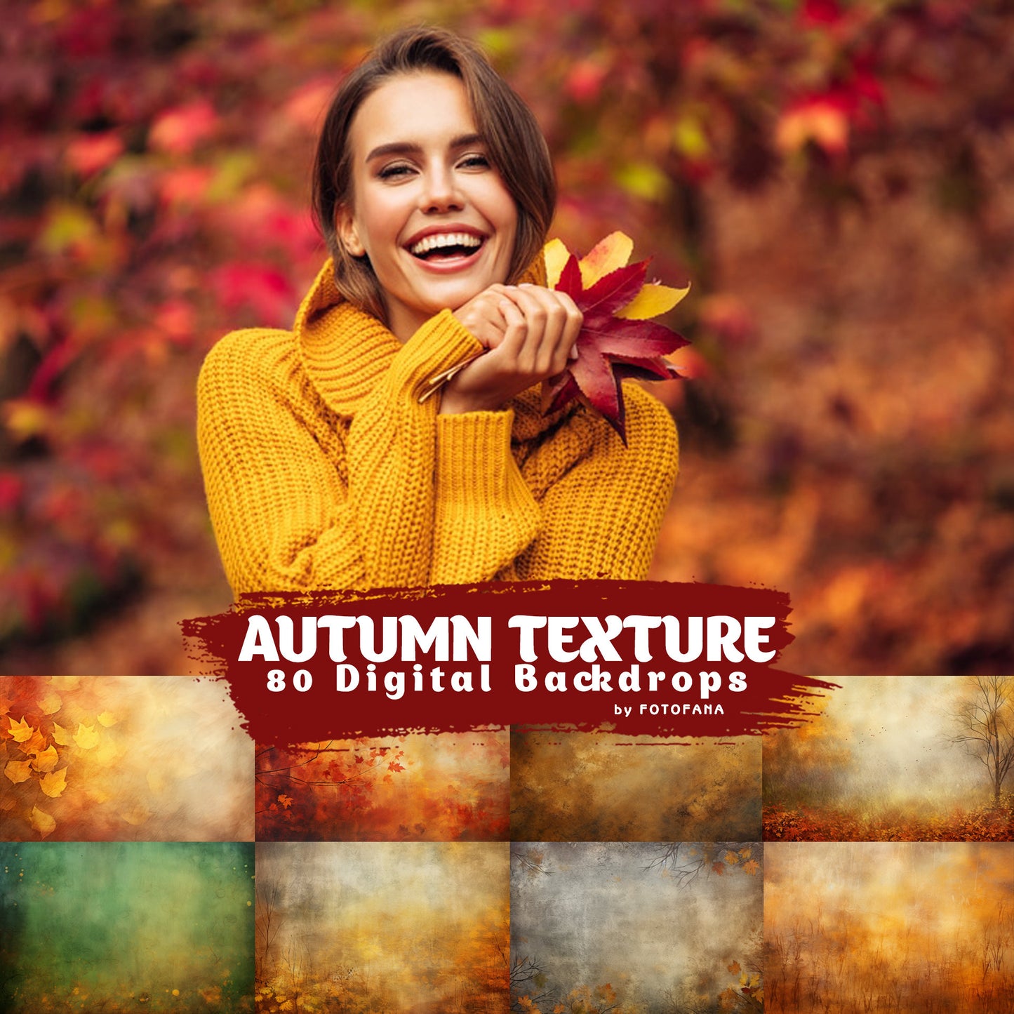 Autumn Textures for Photoshop Digital Backdrop Brown Fine Art Overlay Fall Old Masters Photography Backdrop Painted Digital Background JPG