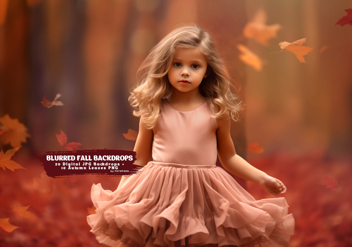 Blurred Fall Portrait Backdrops for Photoshop Digital Autumn Photo Editing Backgrounds Autumn Leaves Fall Overlays Autumn Backdrops Digital