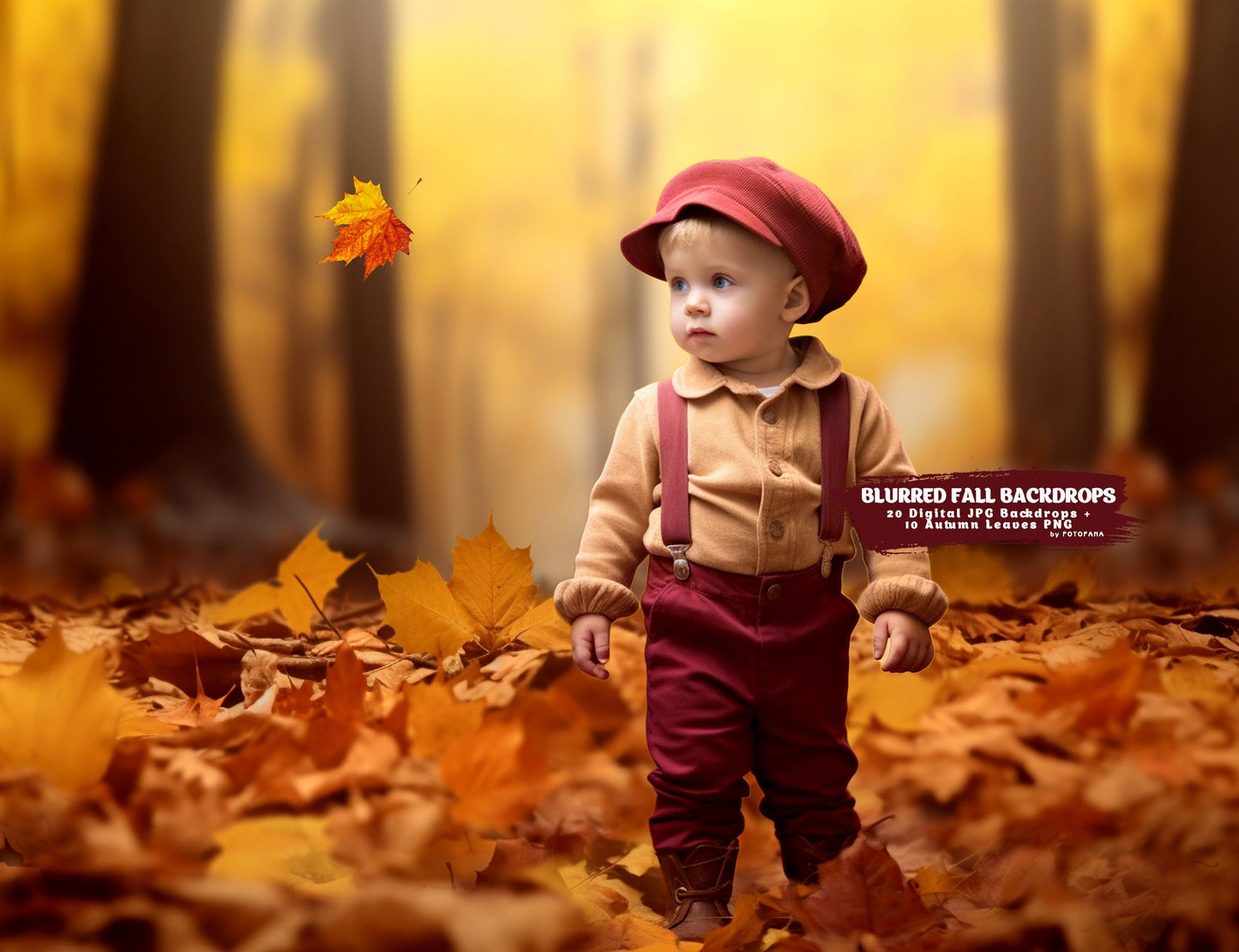 Blurred Fall Portrait Backdrops for Photoshop Digital Autumn Photo Editing Backgrounds Autumn Leaves Fall Overlays Autumn Backdrops Digital