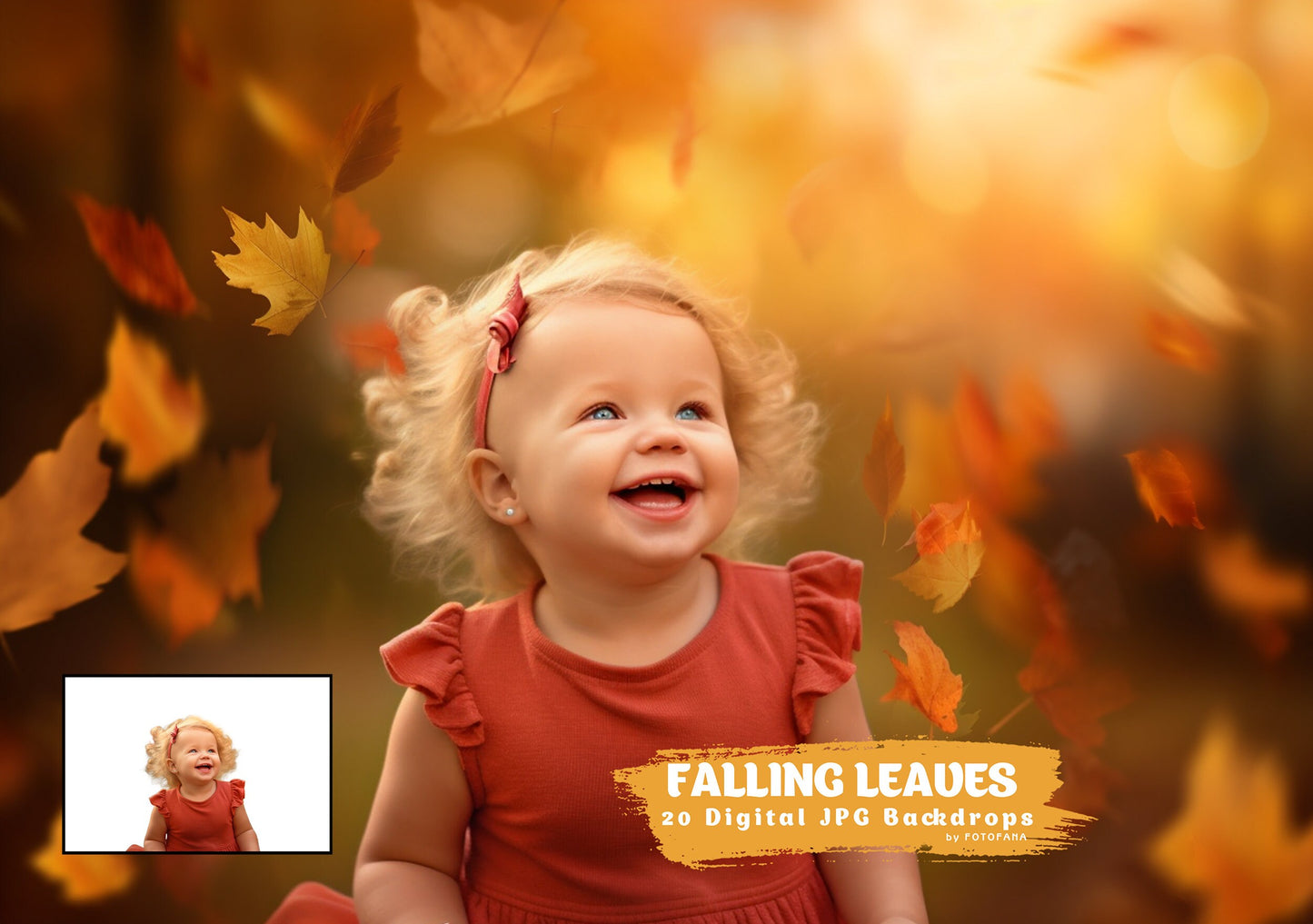 Falling leaves Digital Backdrops Autumn Overlays for Photoshop Digital Backdrop Overlay Fall Digital Backdrop Painted Digital Background JPG