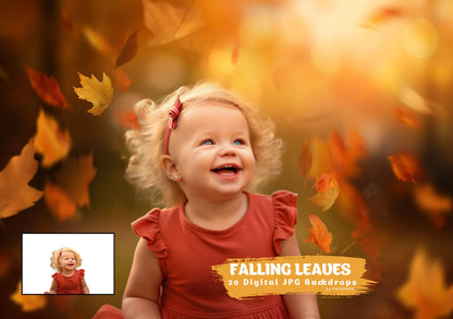 Falling Leaves Digital Backdrops