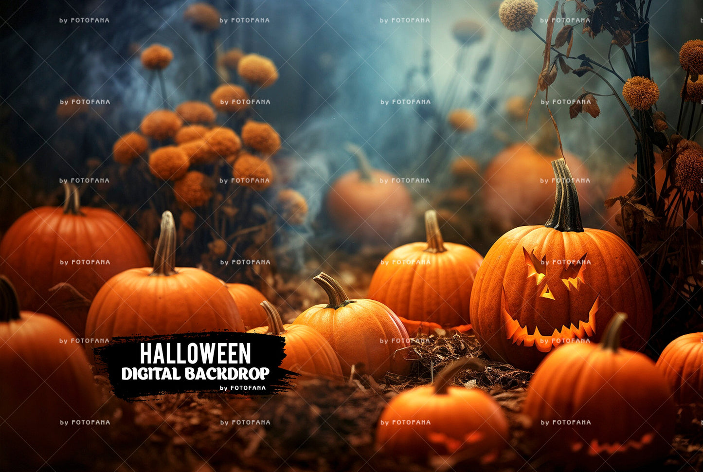 Halloween Digital backdrop In the Pumpkin Patch Digital Dackdrop Fall digital backdrop Fall Halloween digital Background Autumn backdrop