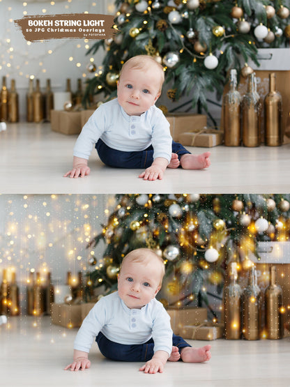 Bokeh String Light Overlays, Christmas Overlays, Fairy Light Photoshop Overlays, Christmas Bokeh, Christmas Digital Backdrop Winter Overlay