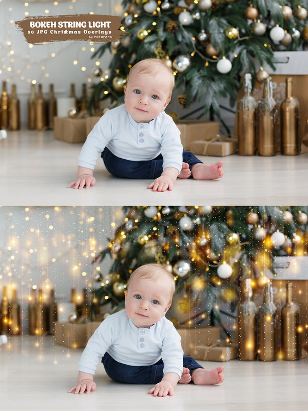 Bokeh String Light Overlays Christmas Overlays Fairy Light Photoshop Overlays Christmas Bokeh Christmas Digital Backdrop Winter Overlay
