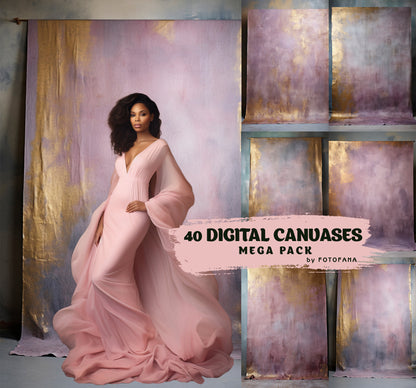 40 Fine Art Hand Painted Canvas Digital Backdrops Photography Digital Backgrounds Pink Maternity Backdrops Photoshop Textures Overlays