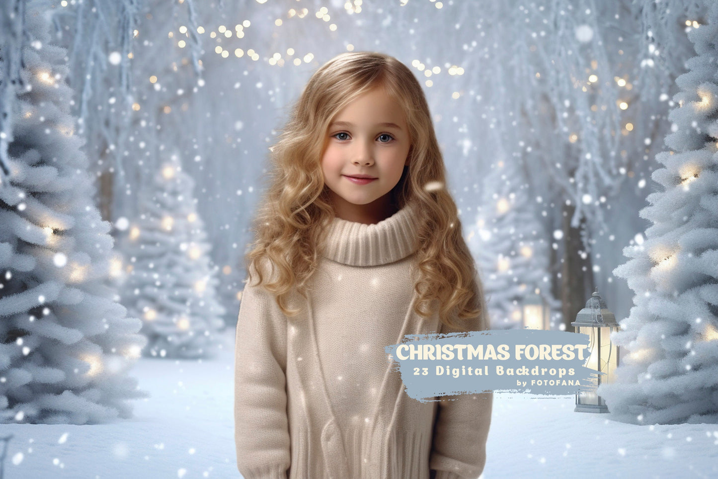 23 Christmas Forest Backdrop Winter Backdrop Christmas Snow Magic Forest Bokeh Digital Background Christmas Studio Digital Backdrop Overlays