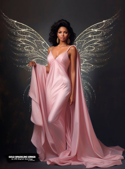 30 Gold Glitter Wings Fairy Wings Digital Backdrop Maternity Backdrop Overlays Studio Backdrop Photoshop Maternity Fine Art Textures Overlay