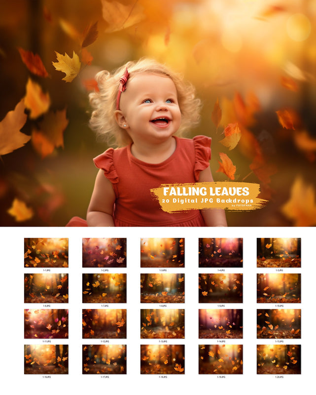 Falling Leaves Digital Backdrops