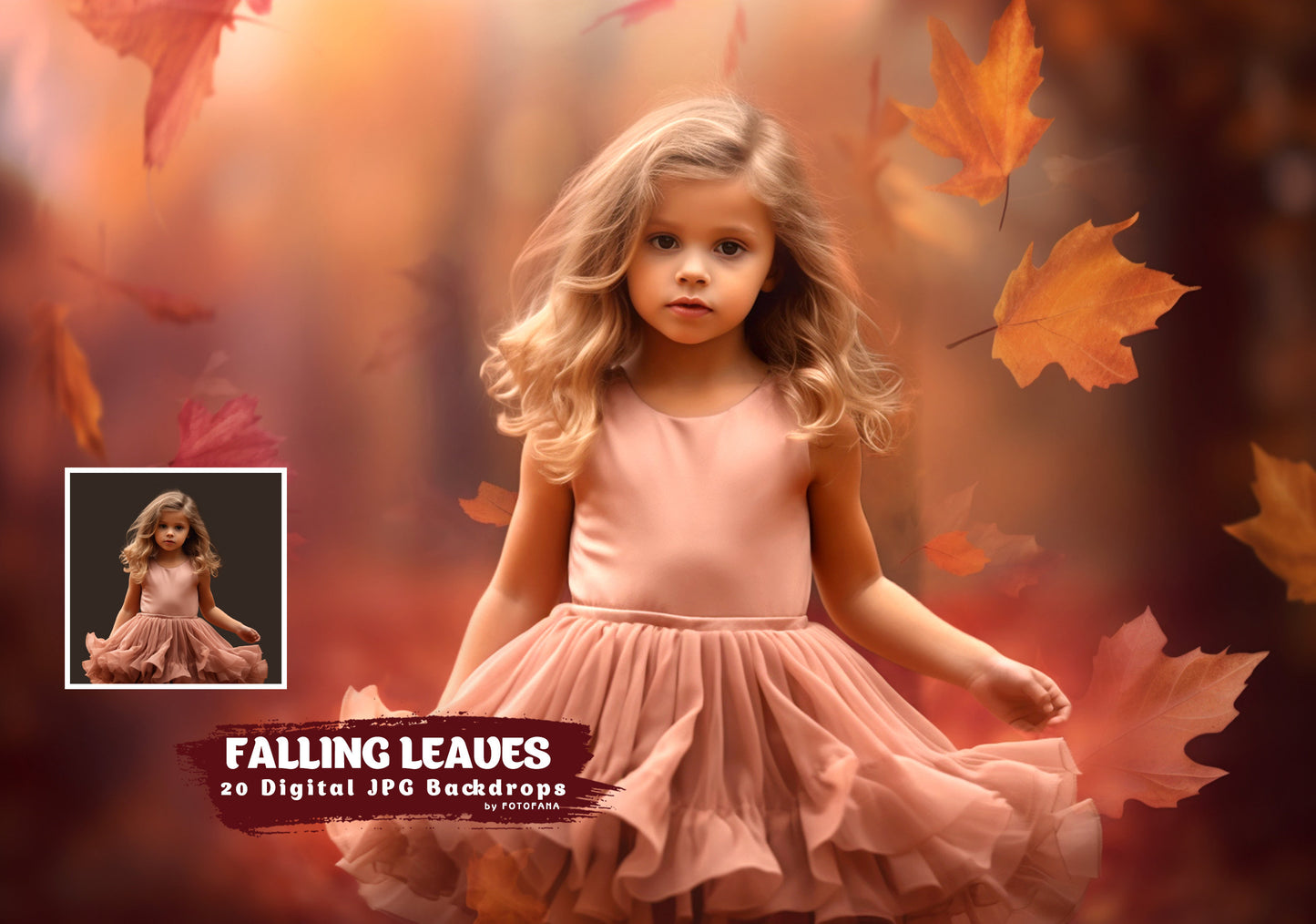 Falling leaves Digital Backdrops Autumn Overlays for Photoshop Digital Backdrop Overlay Fall Digital Backdrop Painted Digital Background JPG