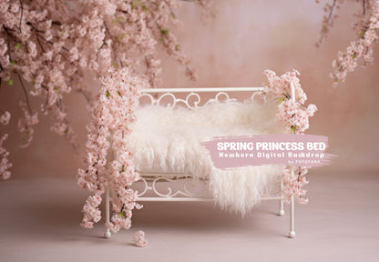 Newborn Digital Bed Background Newborn Baby Girl Digital Backdrop Floral Newborn Backdrop Blossoms Digital Spring Newborn Princess Bed Jpg