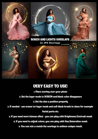 Bokeh And Lights Overlays Gold Maternity Rings Christmas Overlays Circle Maternity Light Ring Circles Shine Ring Light Maternity Backdrop